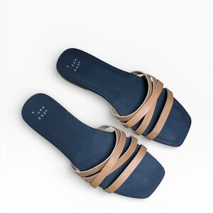 A New Day Women's Tan Strappy Slide Sandals - US Size 6.5 - EUC